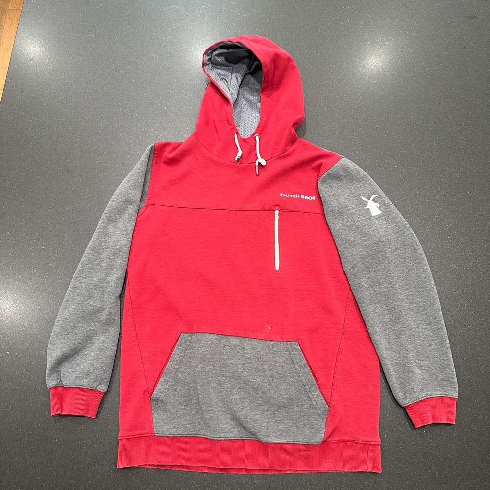 *RARE* Dutch Bros Red and Gray Men's Hoodie